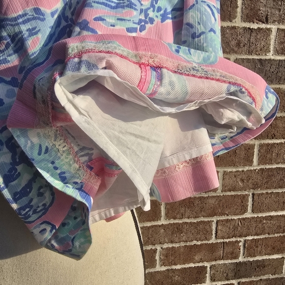 Lilly Pulitzer Cathy Pink Pout Barefoot Princess Lace Back Shift Dress - Picture 9 of 9